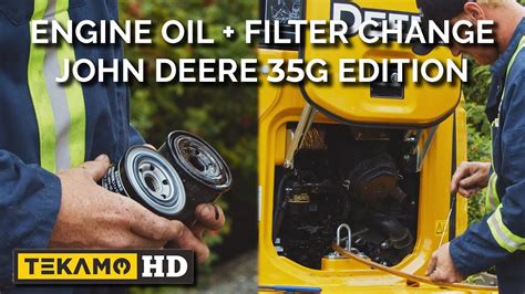 engine oil change on john deere 35g mini excavator|mini engine oil change.